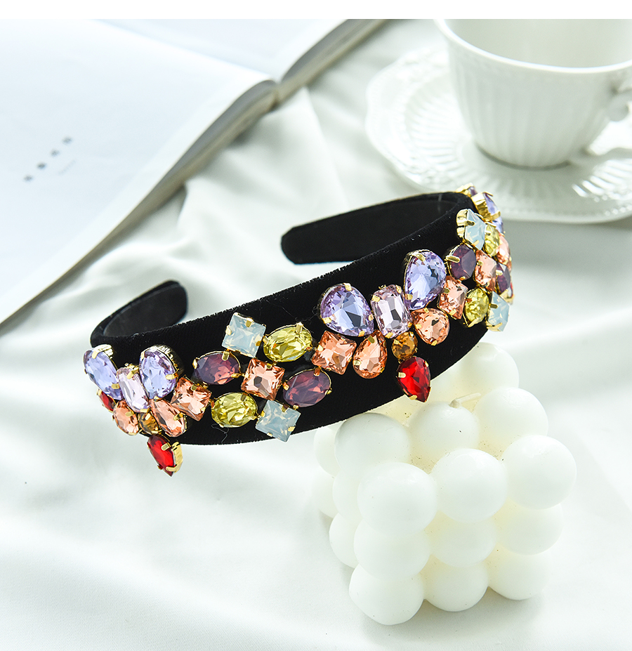 Fashion Color Fabric Alloy Diamond-studded Geometric Headband,Head Band