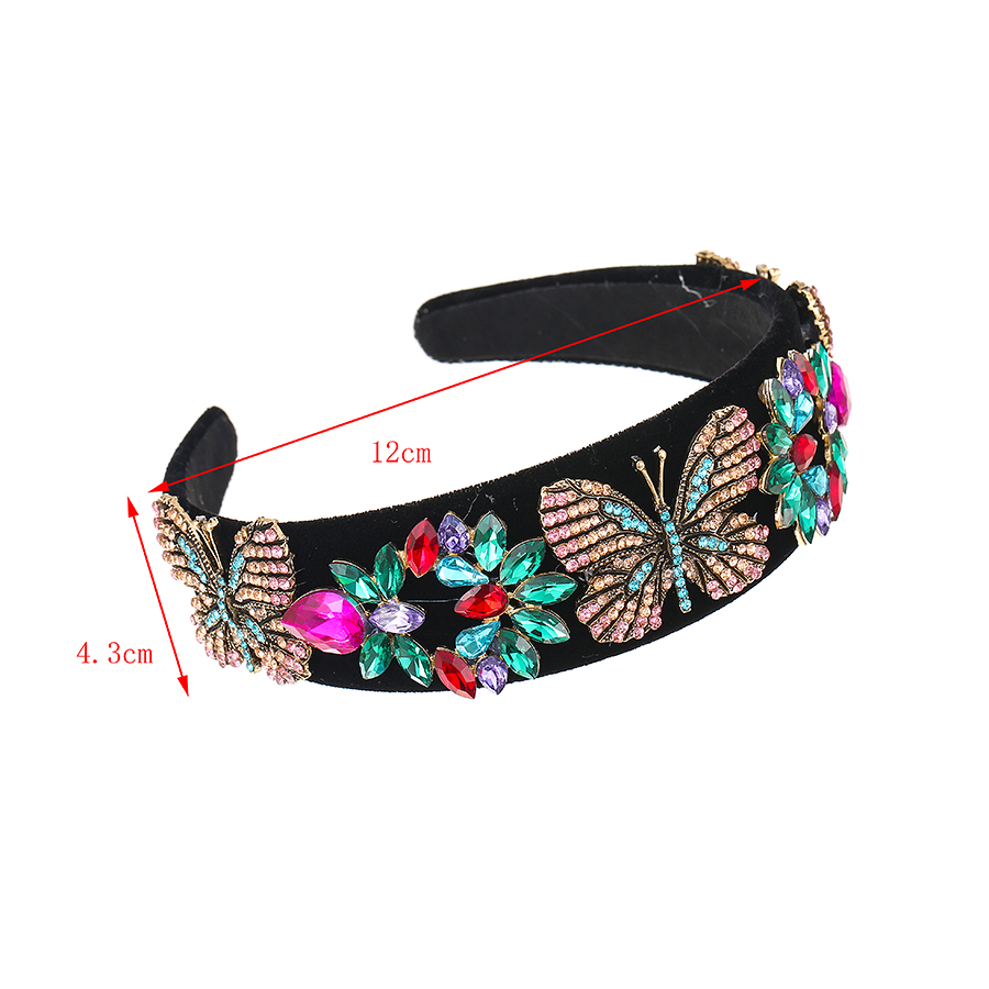 Fashion Color Fabric Alloy Diamond-studded Butterfly Headband,Head Band