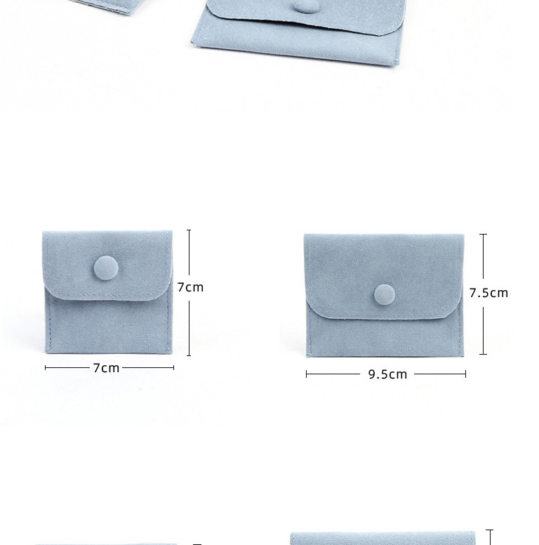 Fashion Beige (velvet) 9.5*7.5cm Flannel Snap Jewelry Bag,Home storage