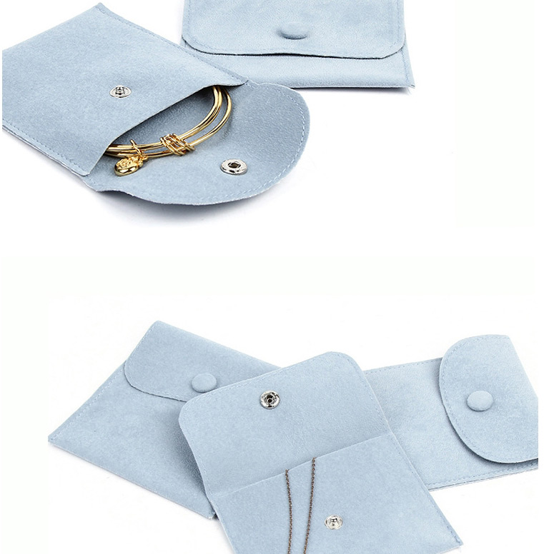 Fashion Light Gray (velvet) 10*10cm Flannel Snap Jewelry Bag,Home storage