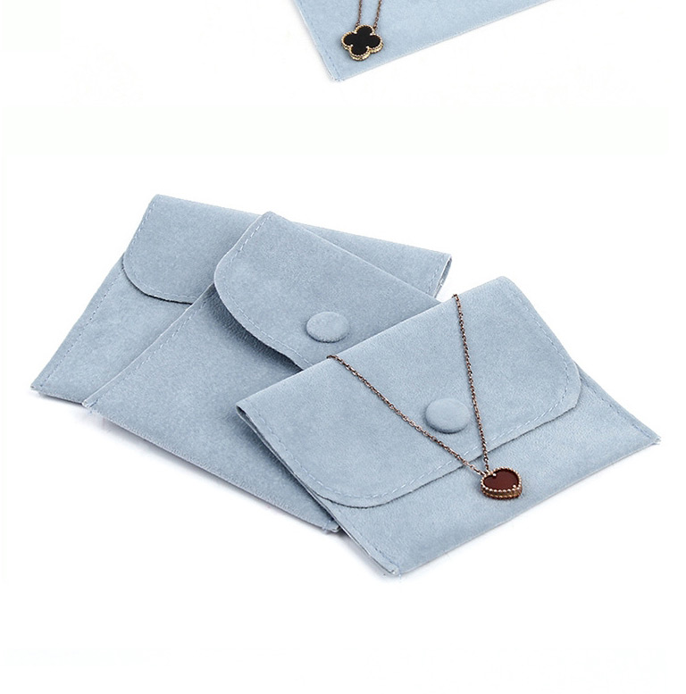 Fashion Light Blue (beaded Fleece) 10*10cm Flannel Snap Jewelry Bag,Home storage