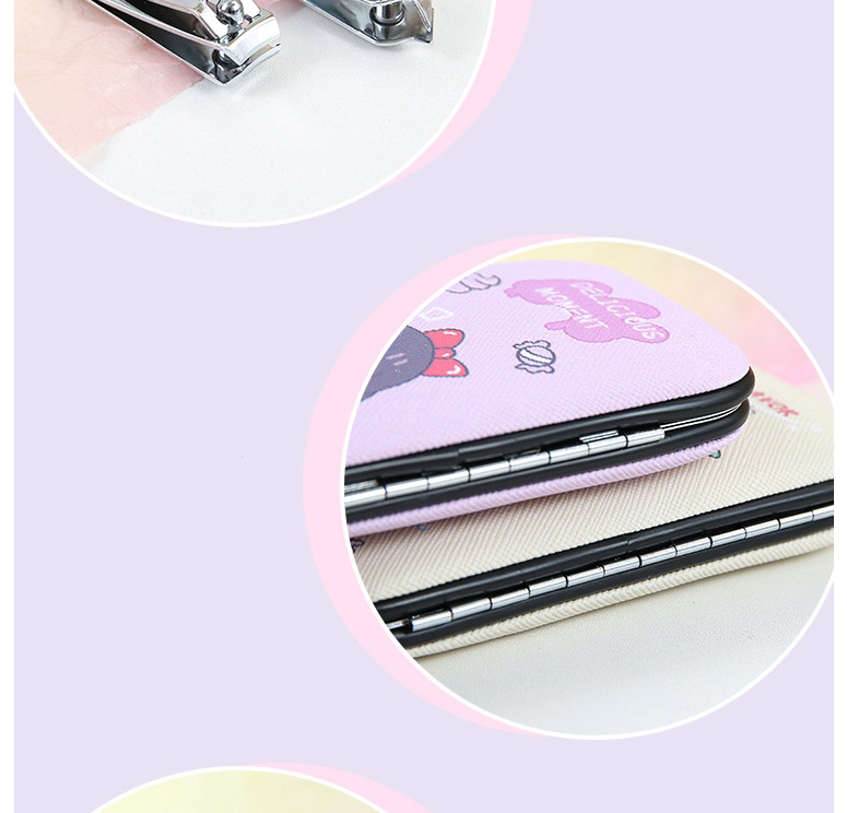 Fashion Milk Tea Girl Printed Portable Nail Tool Set,Beauty tools