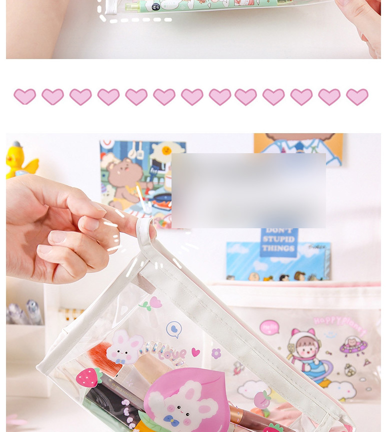 Fashion Two Little Girls Cartoon Printing Quicksand Large Capacity Pencil Case,Pencil Case/Paper Bags