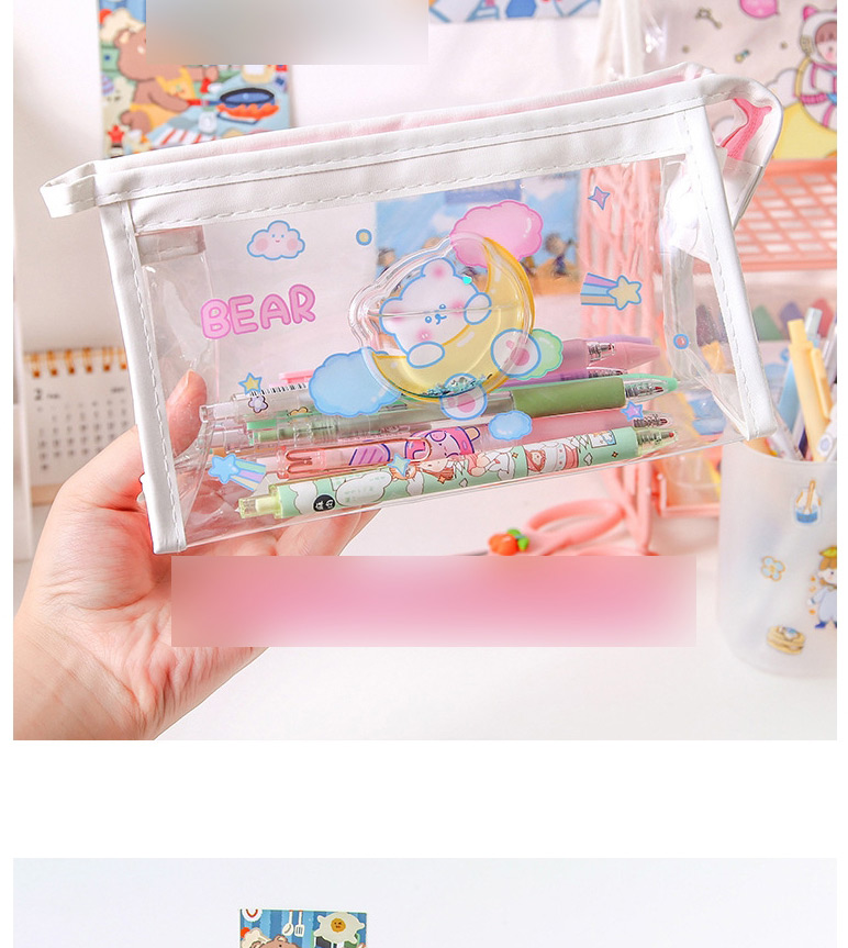 Fashion Puppies Into The Quicksand Cartoon Printing Quicksand Large Capacity Pencil Case,Pencil Case/Paper Bags