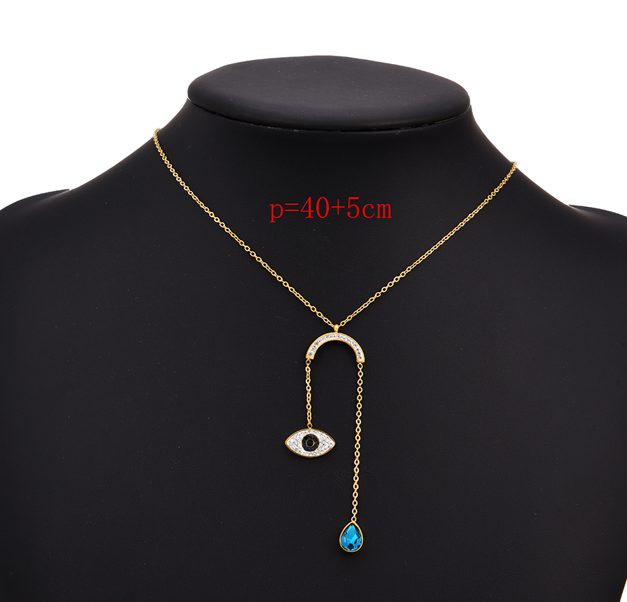 Fashion Silver Alloy Diamond Eye Drop Necklace,Pendants