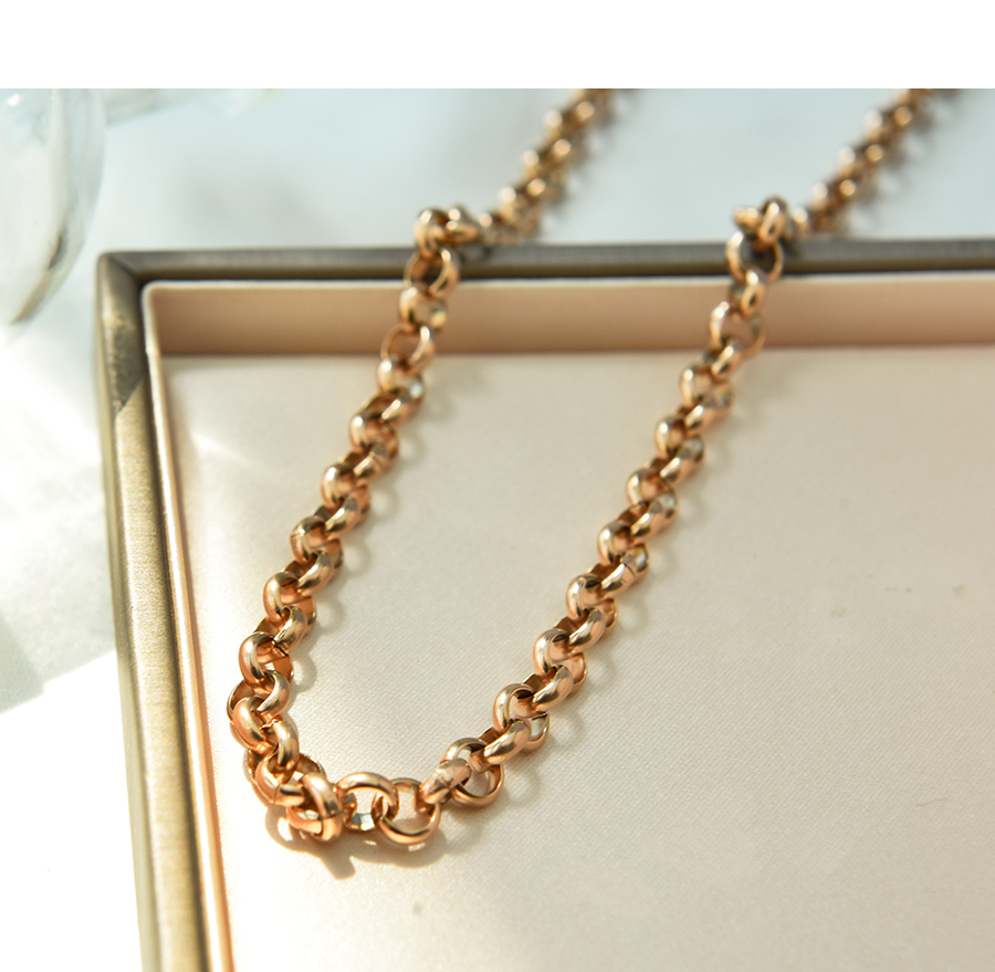 Fashion Rose Gold Alloy Chain Necklace,Chains