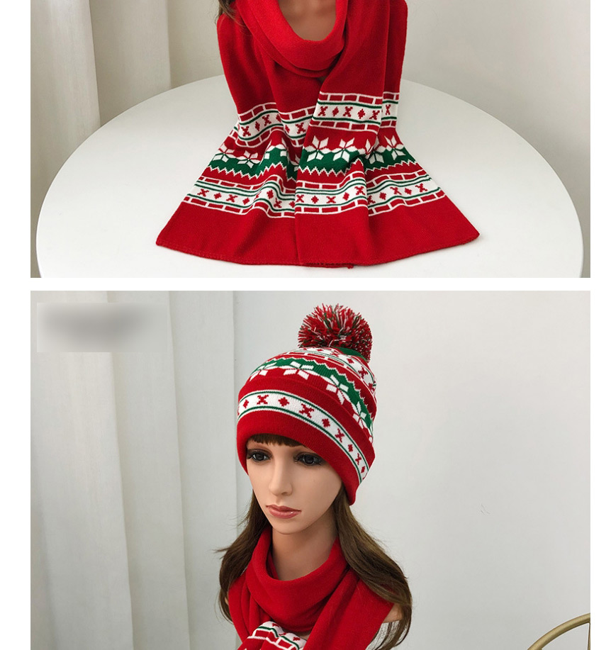 Fashion Christmas Suit Christmas Hanging Ball Flanging Knitted Hat And Scarf Set,Thin Scaves