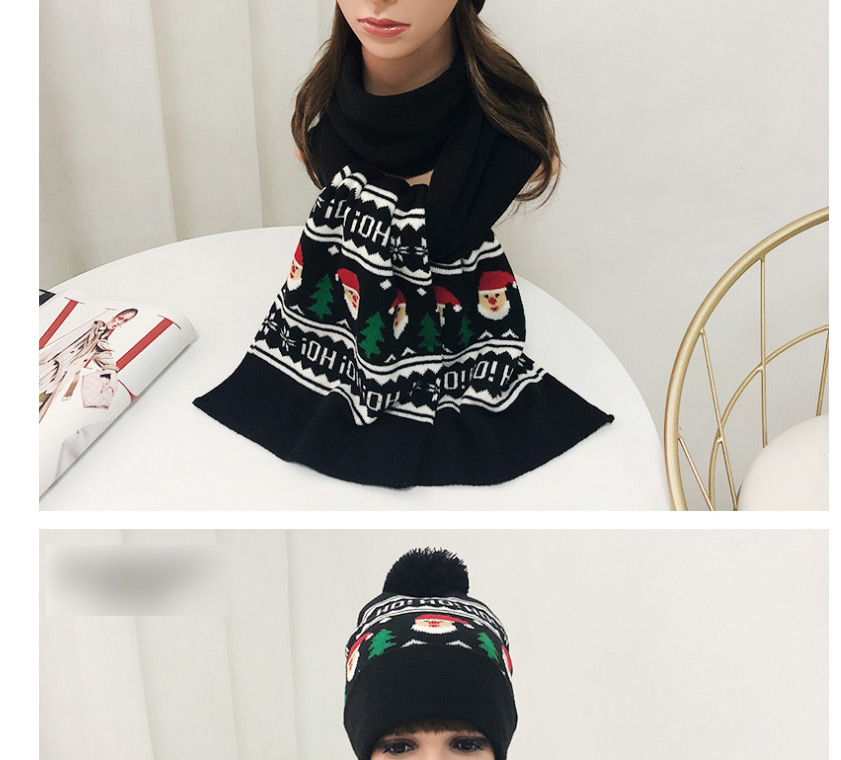Fashion Christmas Hat Knitted Wool Ball Flanging Christmas Hat,Beanies&Others