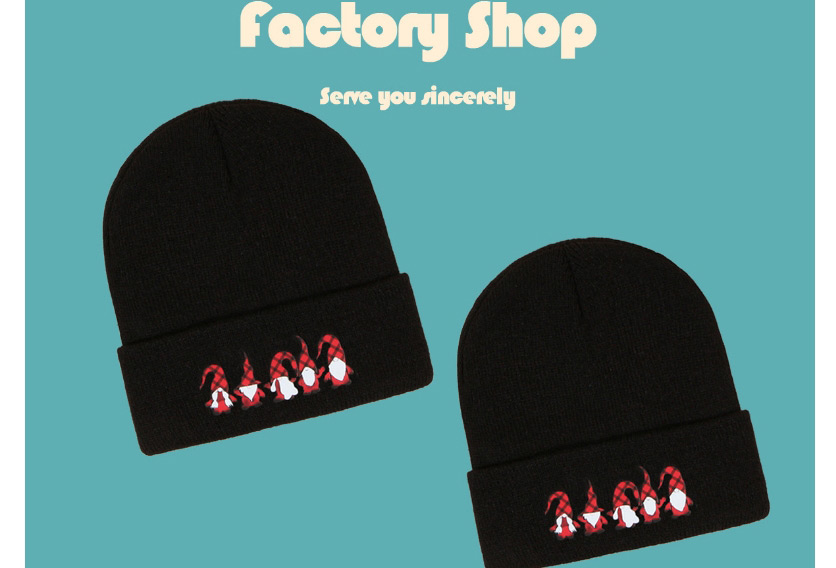 Fashion Black Santa Knitted Hat,Beanies&Others