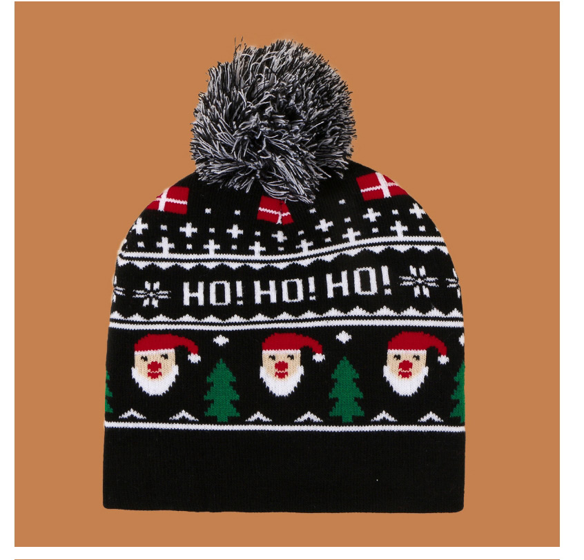 Fashion Black Christmas Printed Knitted Toe Cap,Beanies&Others