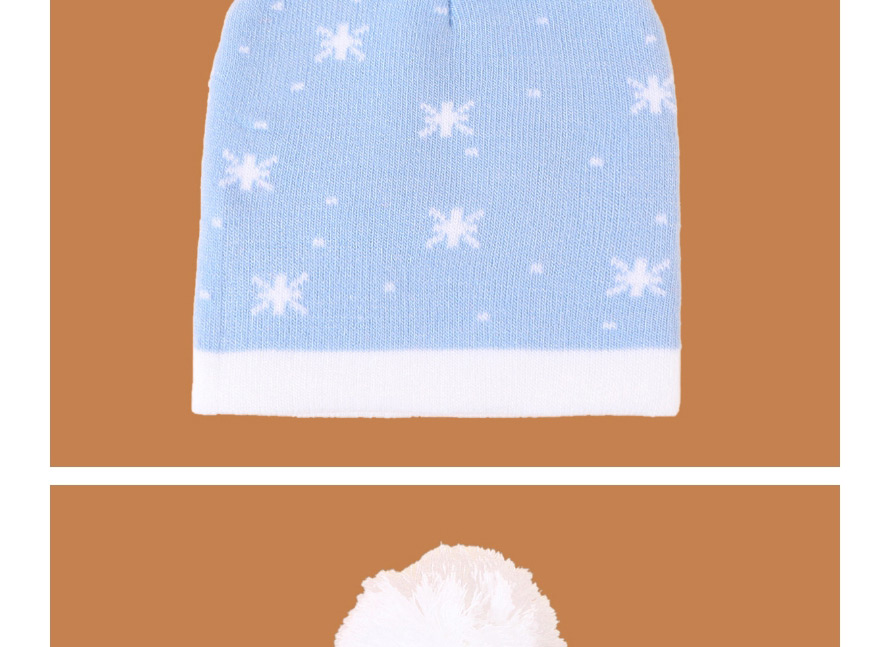 Fashion Sky Blue Christmas Fur Ball Snowman Knitted Hat,Beanies&Others