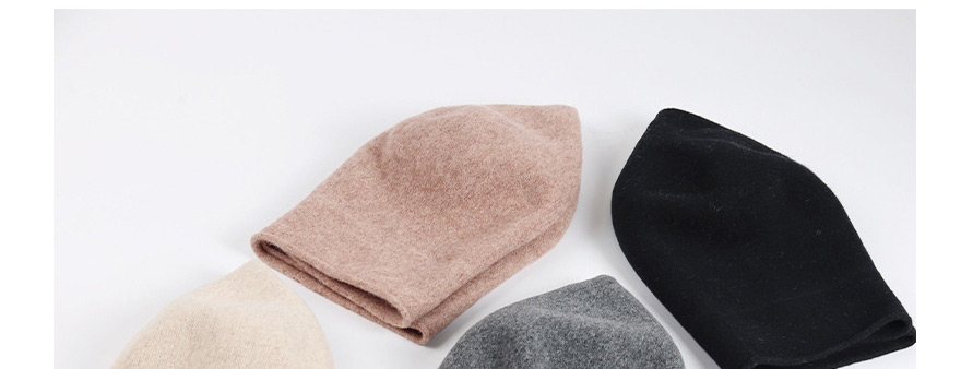 Fashion Beige Wool Knitted Pile Cap Beret,Beanies&Others
