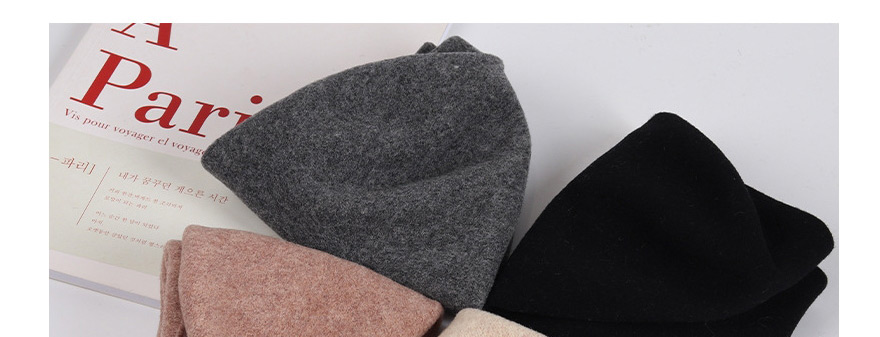Fashion Beige Wool Knitted Pile Cap Beret,Beanies&Others