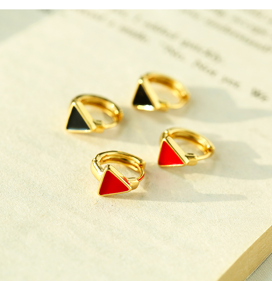 Fashion Yellow Copper Dripping Triangle Earrings,Earrings