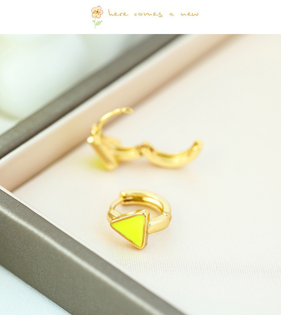 Fashion Yellow Copper Dripping Triangle Earrings,Earrings