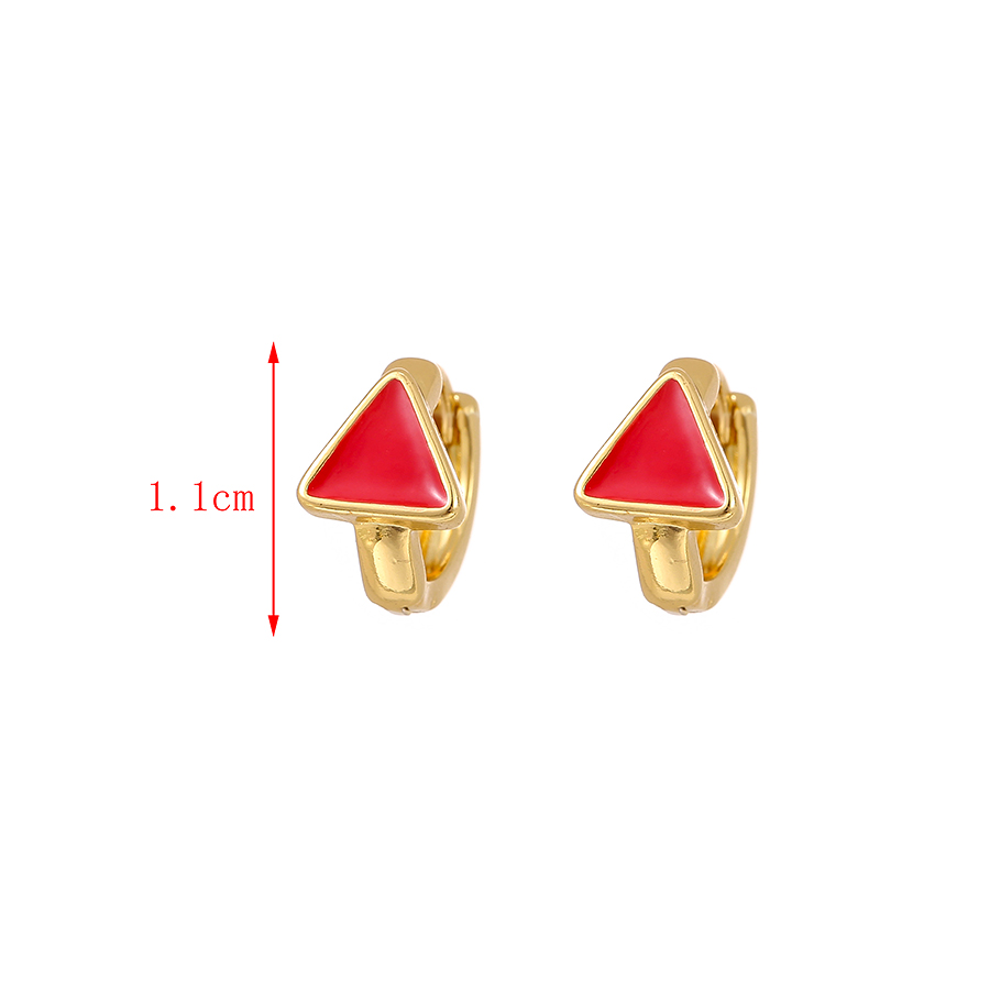 Fashion Red Copper Dripping Triangle Earrings,Earrings