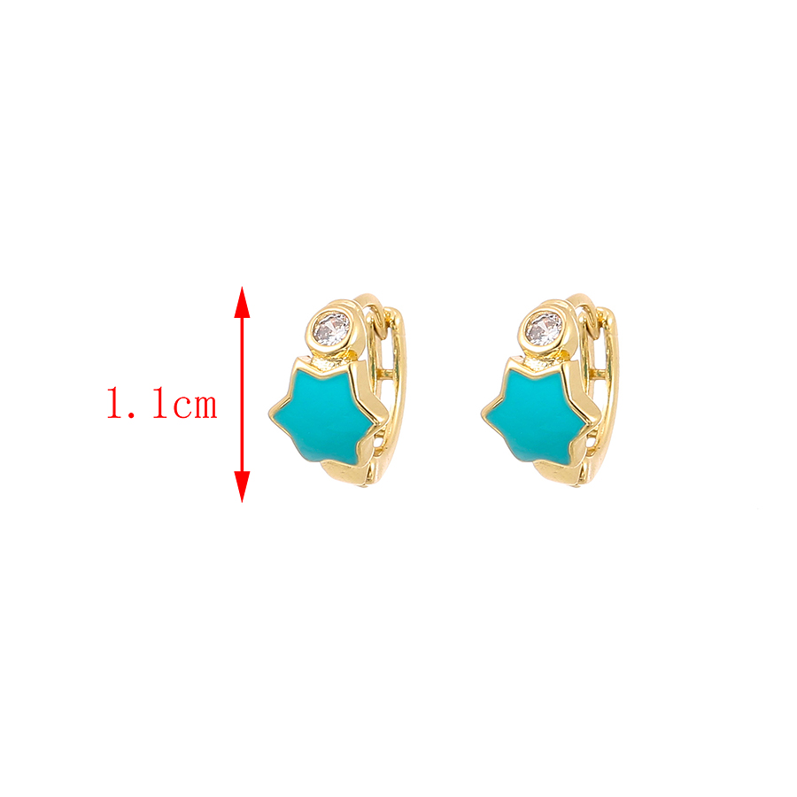 Fashion Yellow Copper Drop Oil Hexagonal Earrings,Earrings