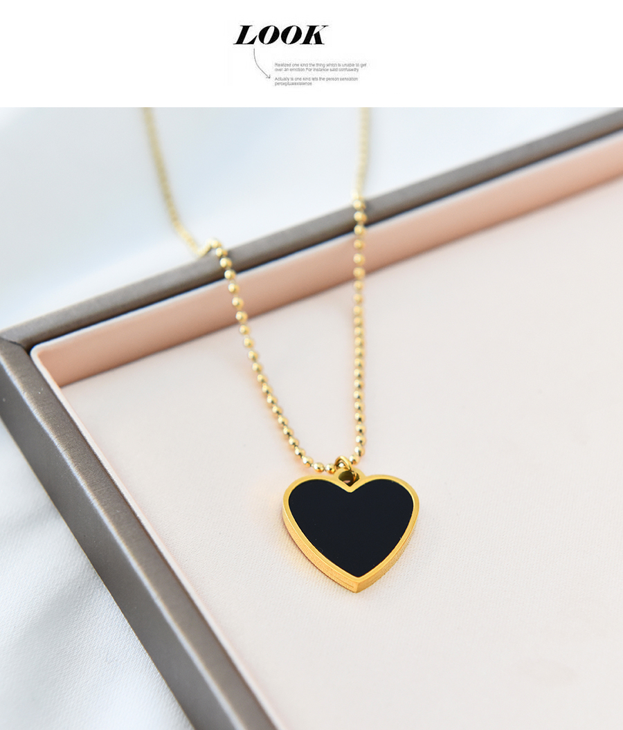 Fashion Black Stainless Steel Love Necklace,Necklaces