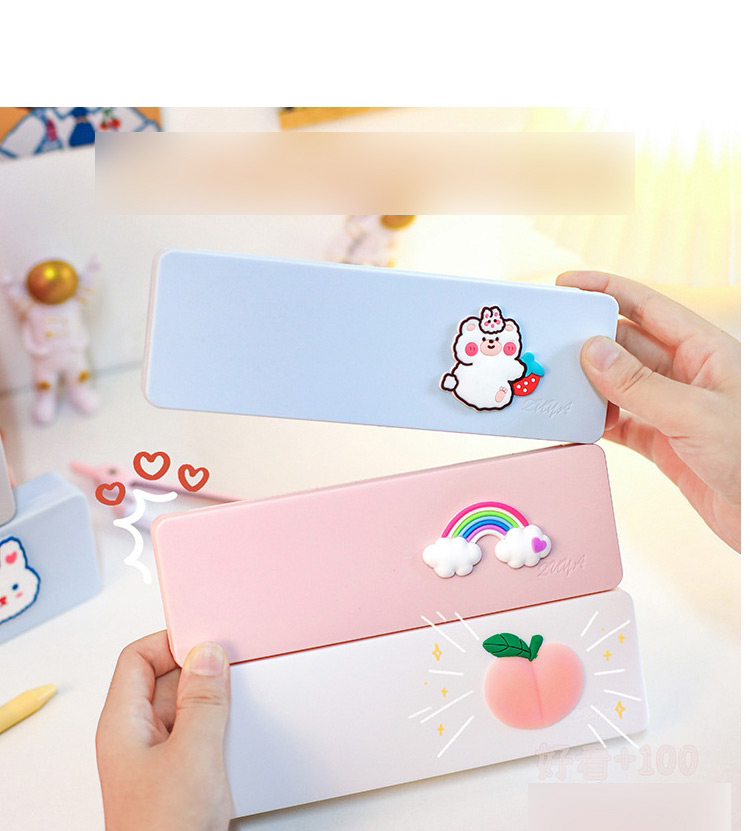 Fashion Pink-bunny Cartoon Labeling Large Capacity Stationery Box,Pencil Case/Paper Bags
