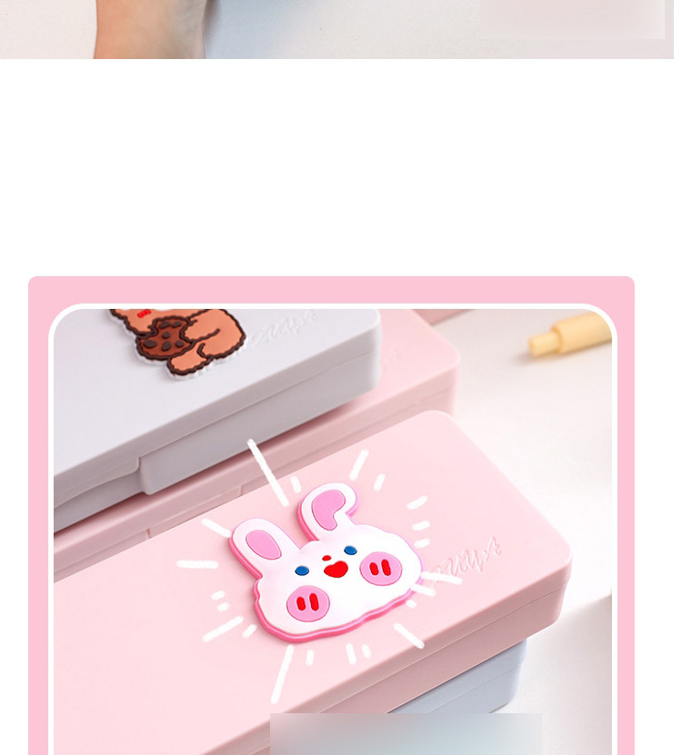 Fashion Pink-rainbow Emoji Cartoon Labeling Large Capacity Stationery Box,Pencil Case/Paper Bags