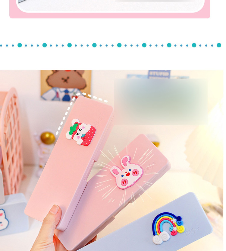 Fashion Pink-little Girl Cartoon Labeling Large Capacity Stationery Box,Pencil Case/Paper Bags
