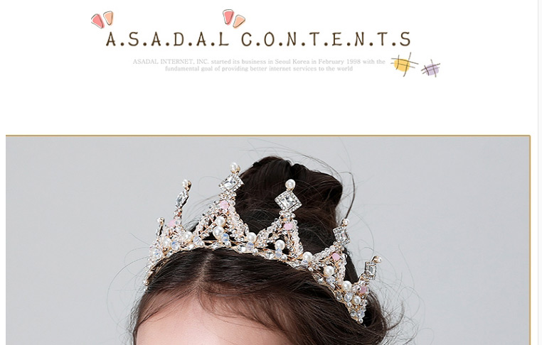 Fashion 7#white Diamond Crown Headband Children