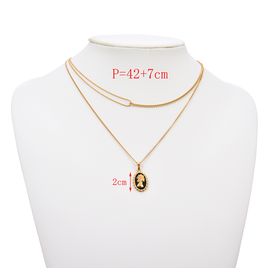 Fashion Gold Stainless Steel Portrait Irregular Necklace,Necklaces