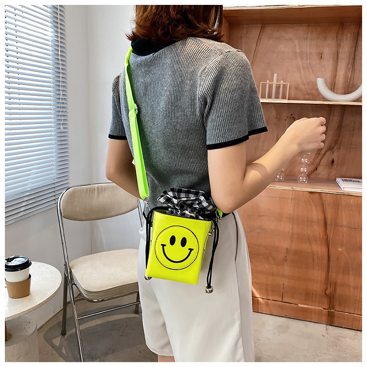 Fashion Yellow Smiley Square Crossbody Bag,Shoulder bags