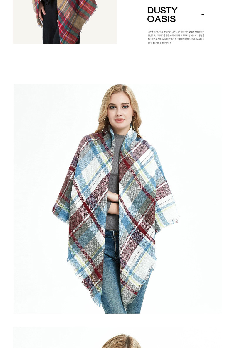 Fashion Natural White Colorful Grid Cashmere Plus Double-sided Plaid Scarf,Thin Scaves