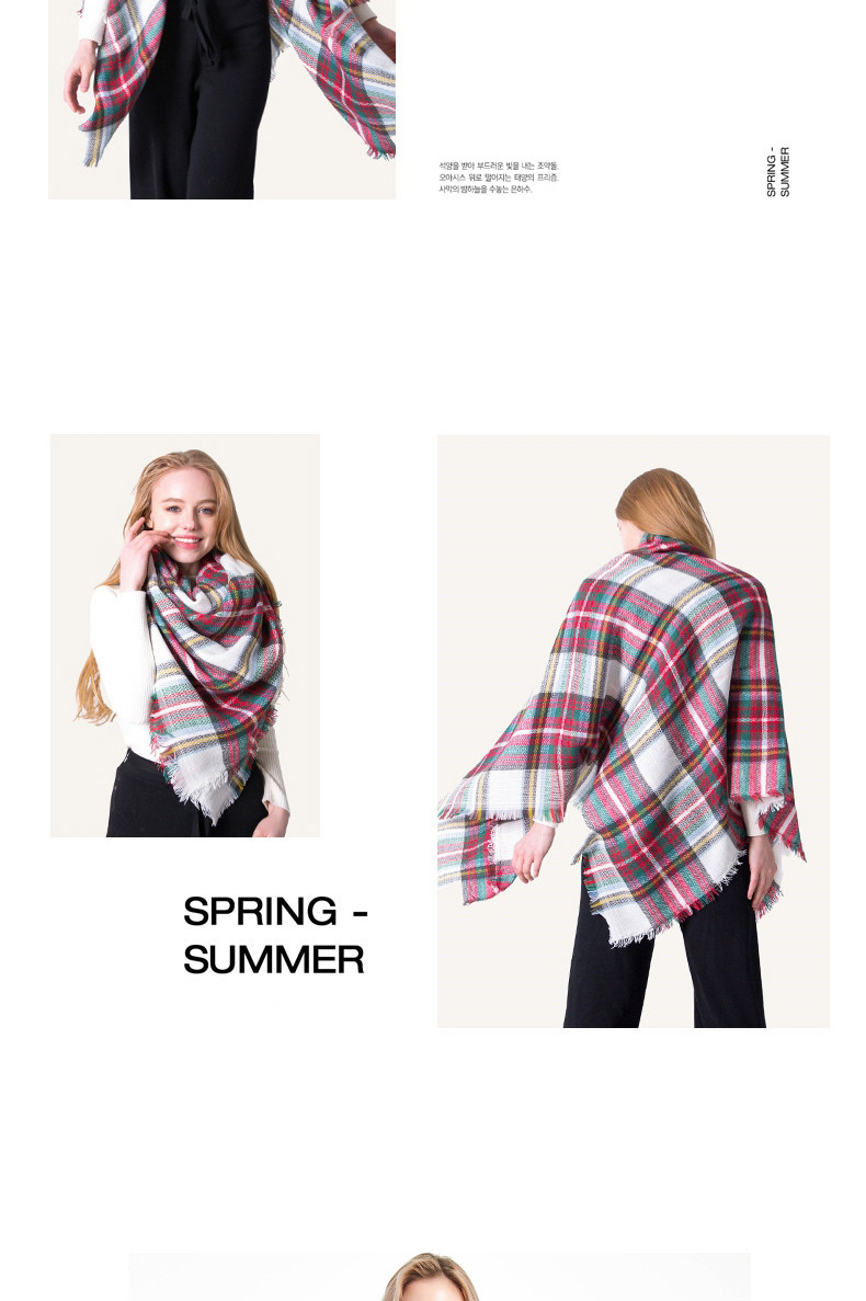 Fashion Red And Black Colorful Grid Cashmere Plus Double-sided Plaid Scarf,Thin Scaves