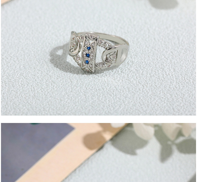 Fashion Silver Color Alloy Inlaid Zirconium Geometric Eye Ring,Fashion Rings