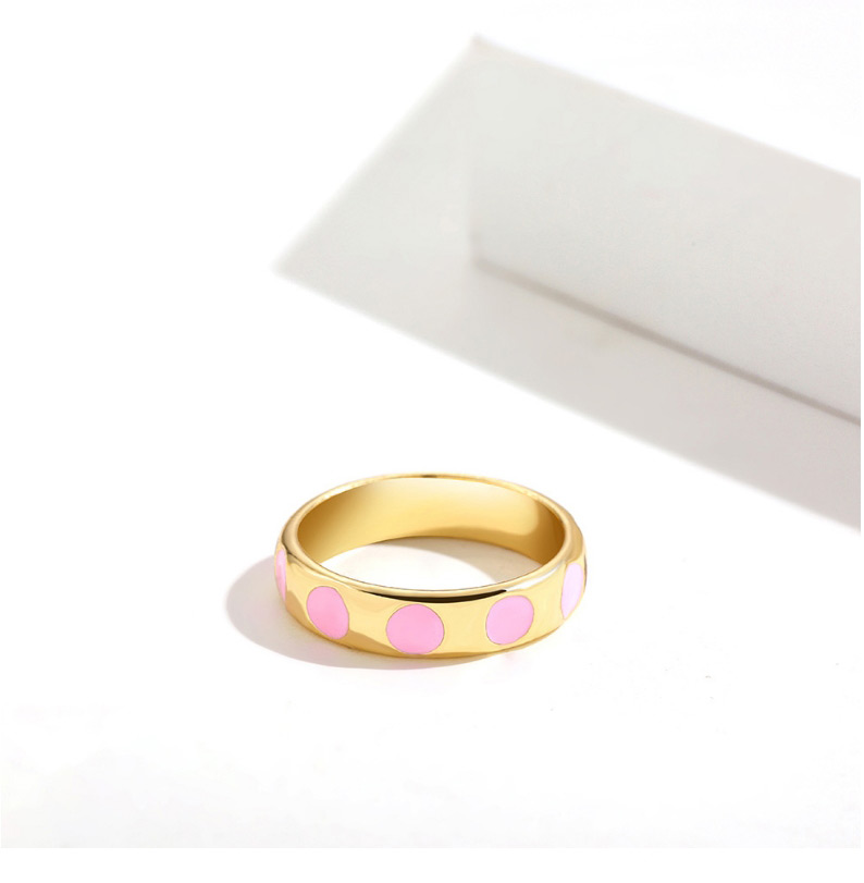 Fashion Pink Alloy Drip Oil Round Ring,Fashion Rings