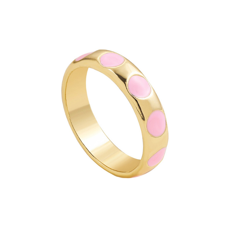 Fashion Pink Alloy Drip Oil Round Ring,Fashion Rings