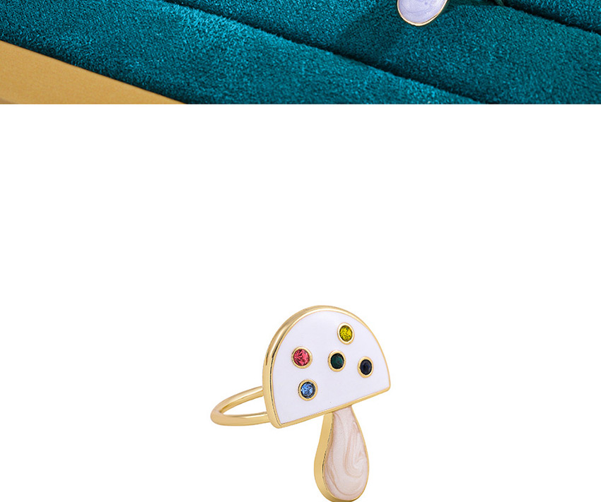 Fashion White Alloy Drip Oil Mushroom Ring,Jewelry Sets