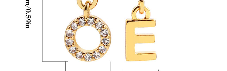 Fashion Gold Color Gold-plated And Zirconium Letter Earrings,Stud Earrings