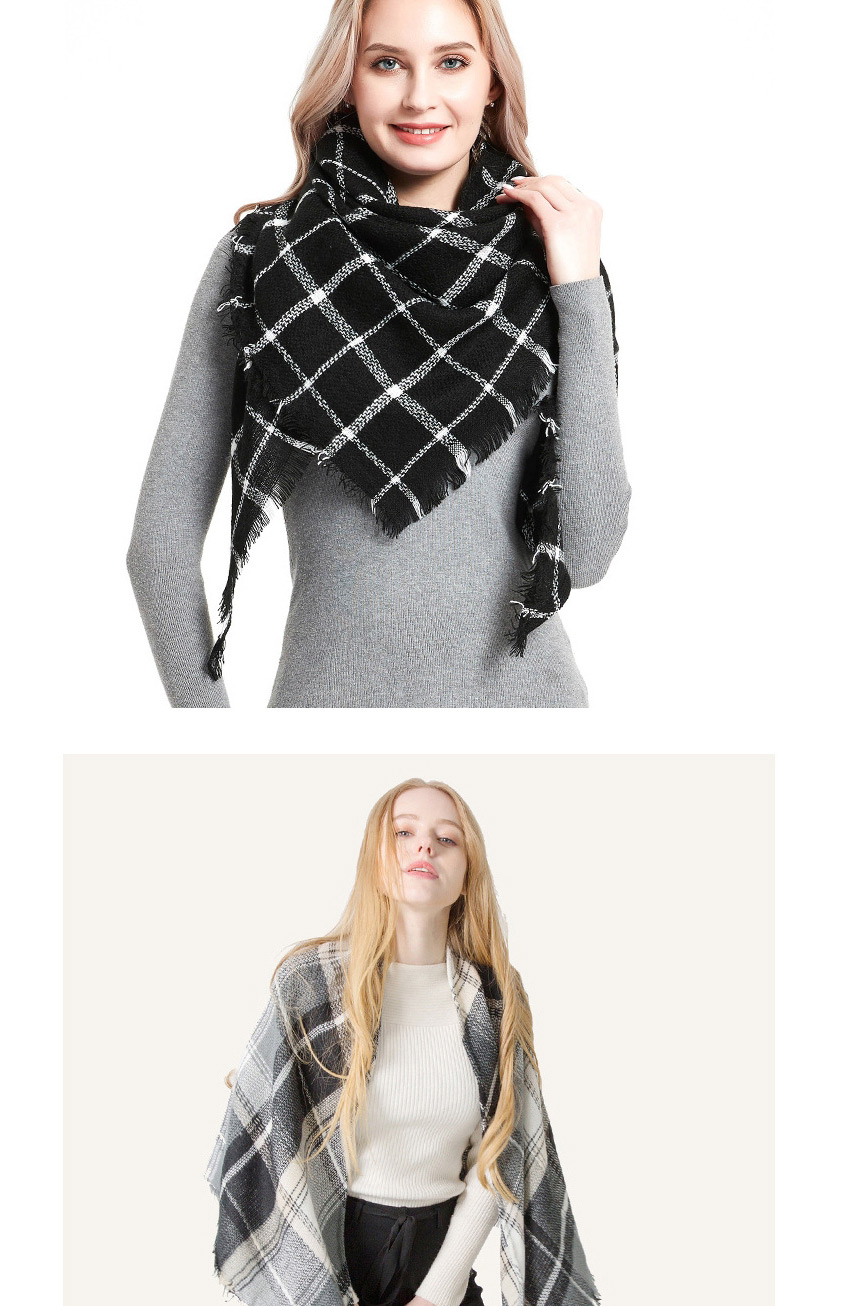 Fashion 04#mijiage Cashmere Double-sided Colorful Plaid Triangle Scarf,Thin Scaves
