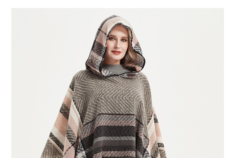 Fashion 07#grey Printed Frayed Hooded Shawl,Thin Scaves