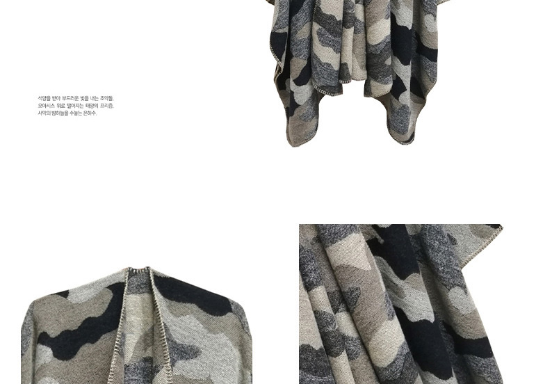 Fashion 05#navy Thickened Split Shawl With Printed Raw Edges,Thin Scaves