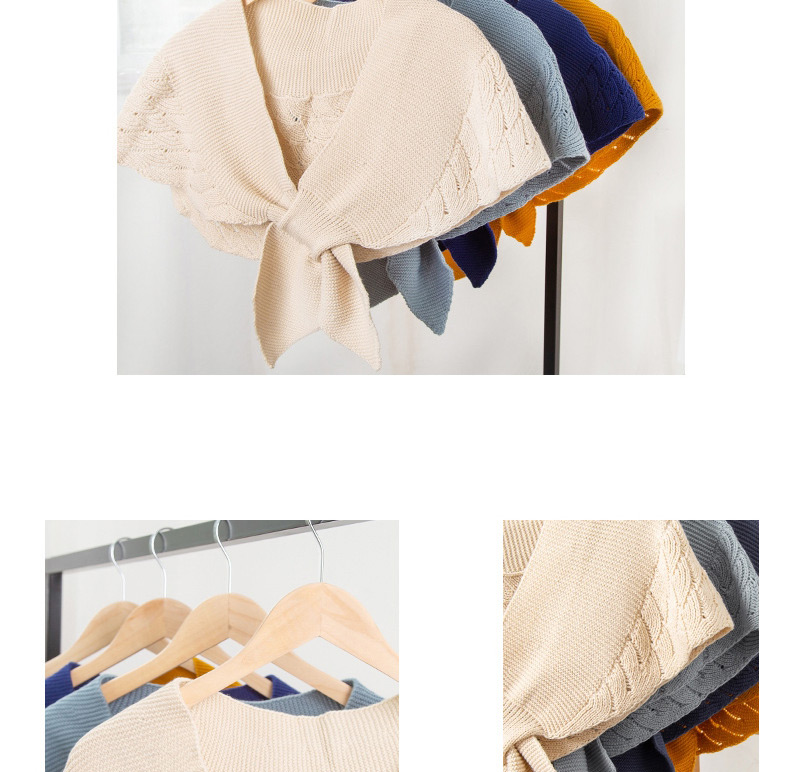 Fashion 01#khaki Acrylic Hollow Wool Knitted Fake Collar,Thin Scaves