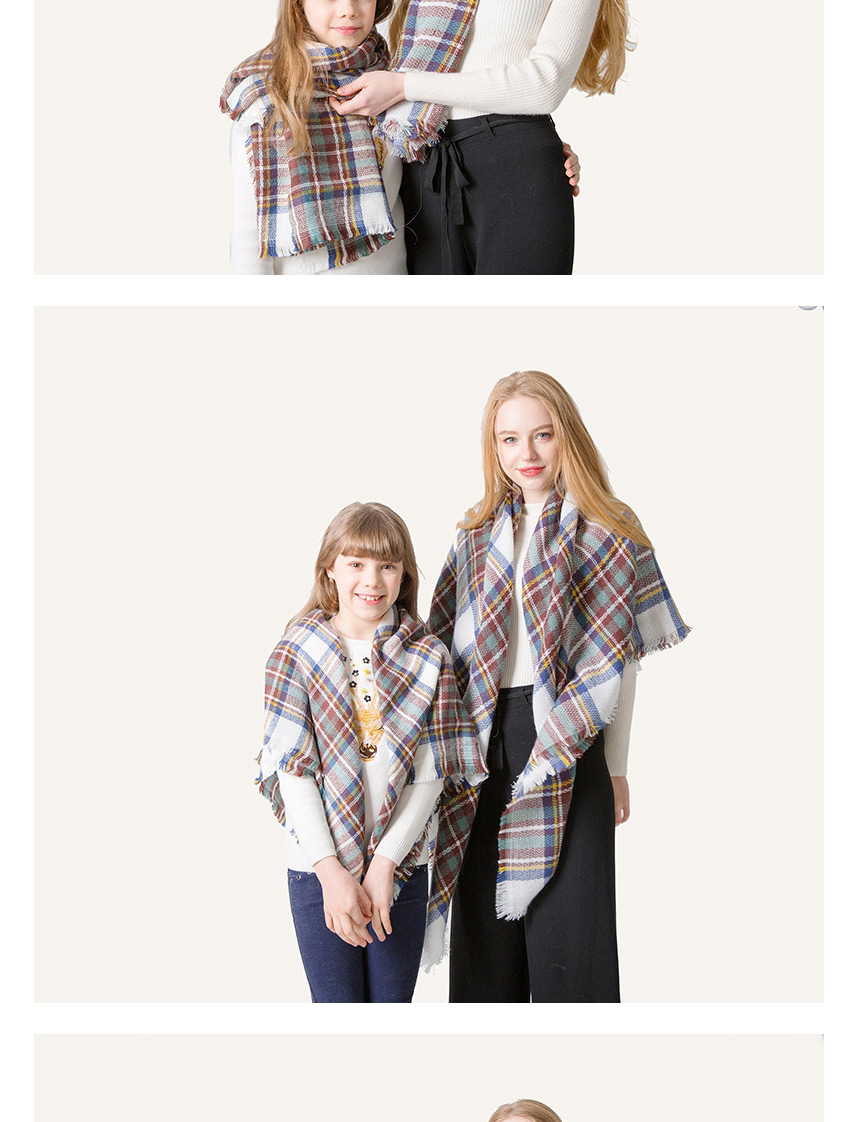 Fashion Childhood Cashmere Plaid Wool-trimmed Scarf,Thin Scaves
