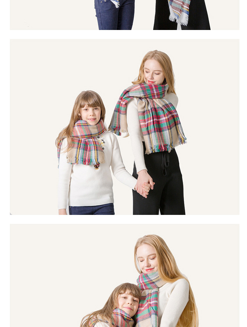 Fashion Childhood Cashmere Plaid Wool-trimmed Scarf,Thin Scaves