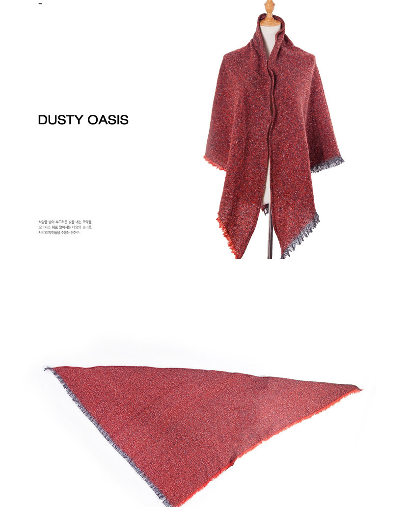 Fashion 06#red Polyester Bristle Color-blocking Triangle Scarf,Thin Scaves