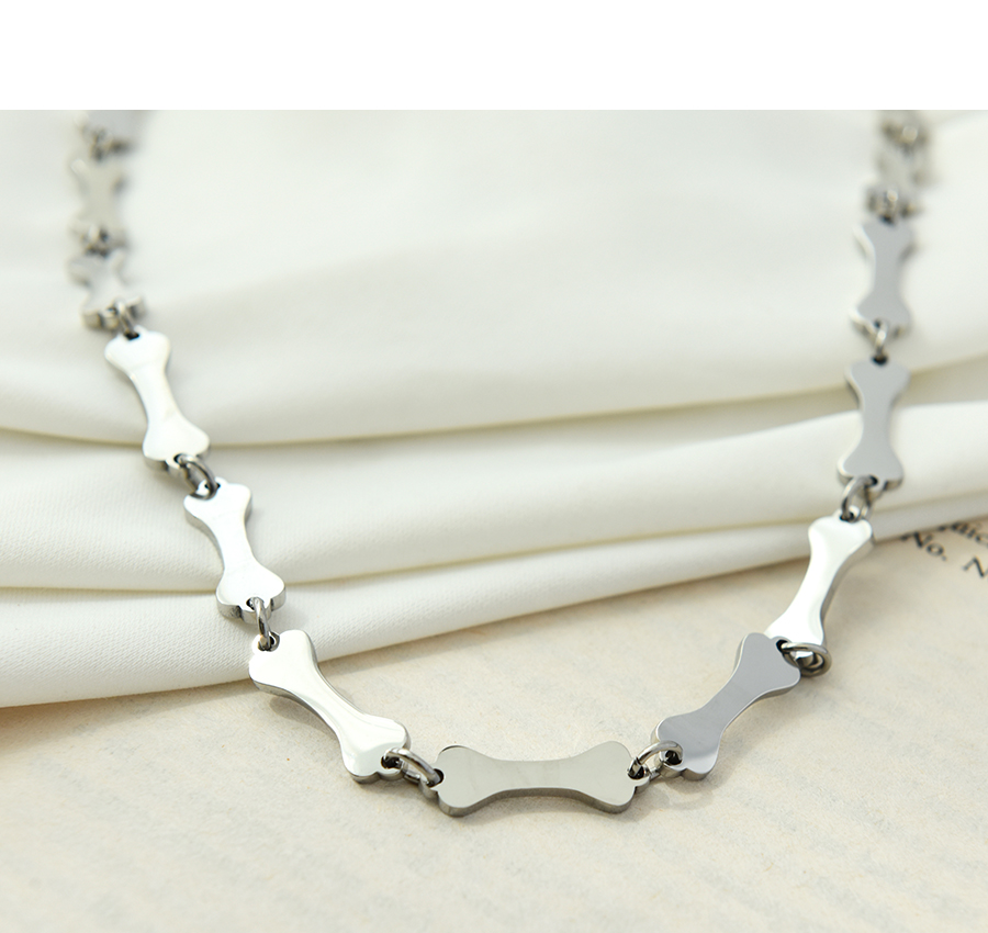 Fashion Silver Stainless Steel Bone Necklace,Pendants