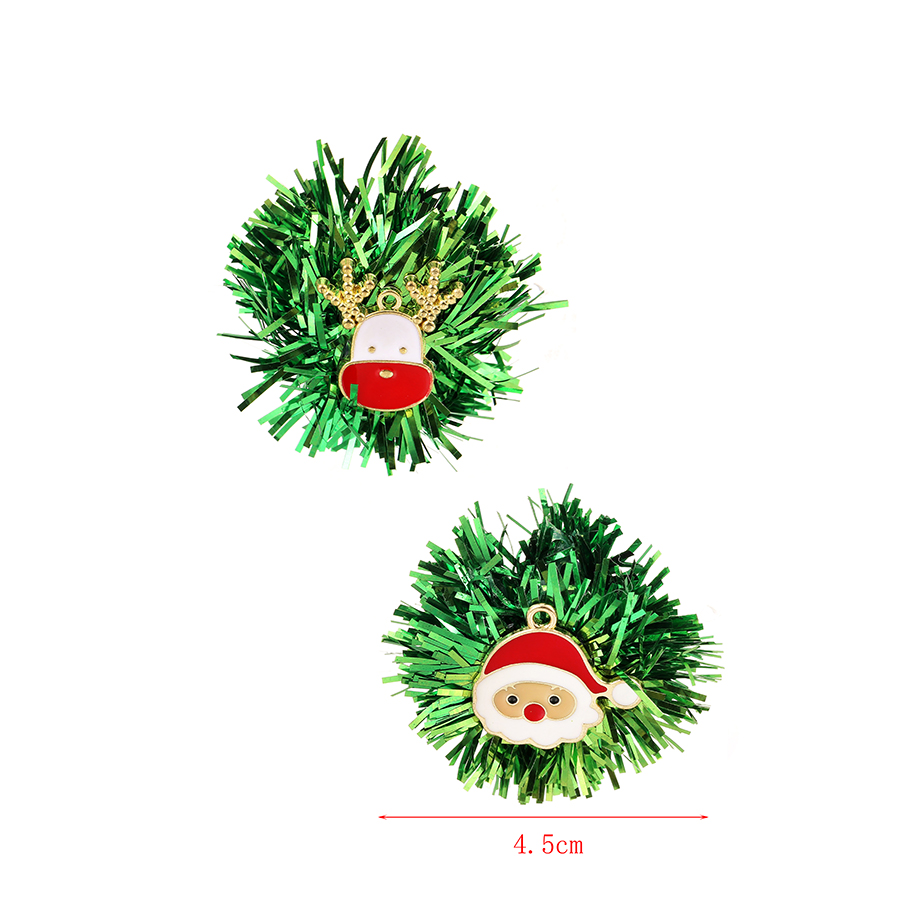 Fashion Sock Alloy Drop Oil Green Ribbon Christmas Asymmetrical Earrings,Stud Earrings