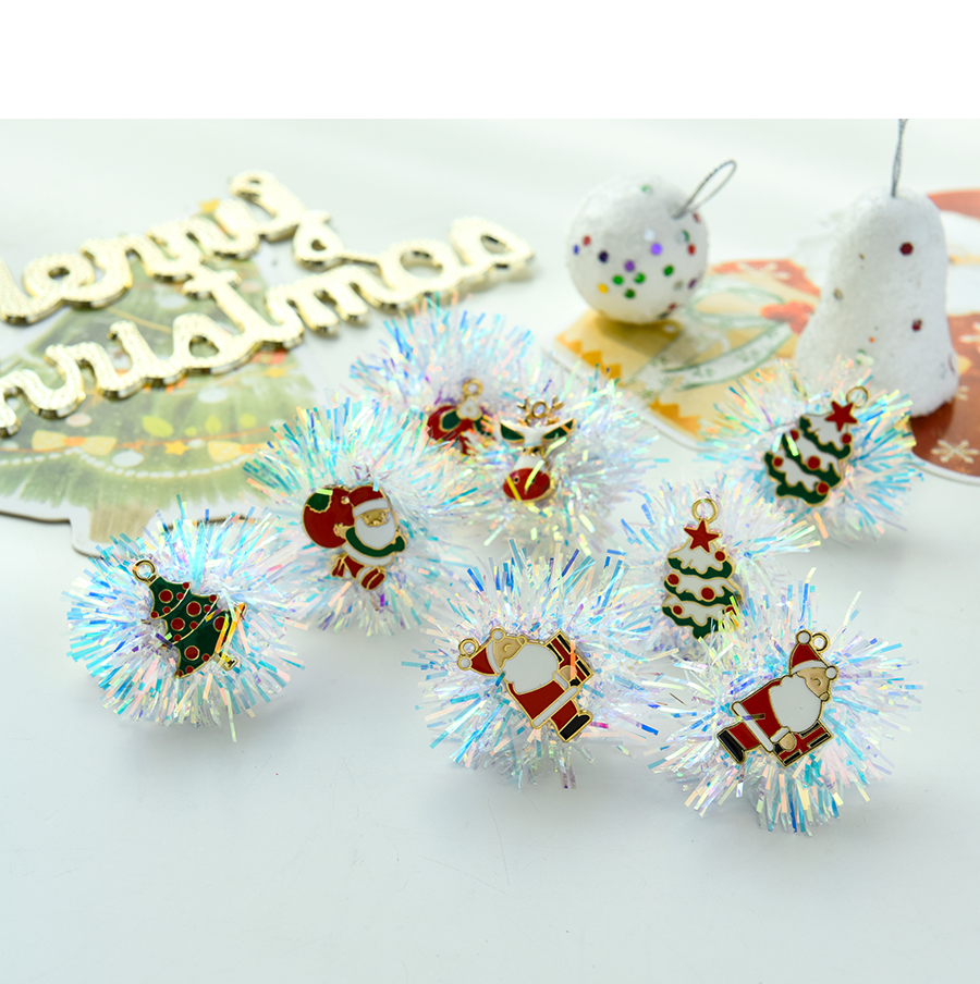 Fashion Christmas Tree Alloy Drop Oil White Ribbon Christmas Asymmetrical Earrings,Stud Earrings