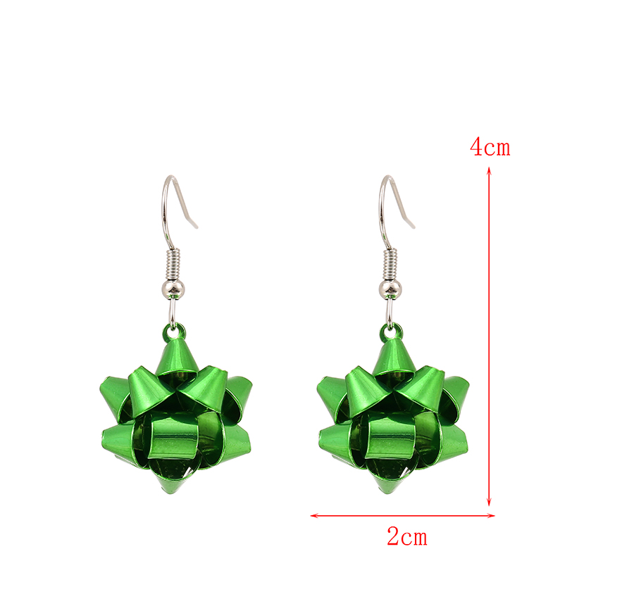 Fashion Green Alloy Geometric Folding Earrings,Drop Earrings