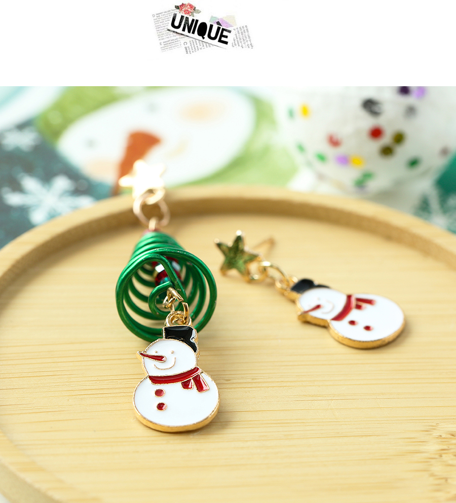 Fashion Snowman Alloy Christmas Oil Dripping Snowman Earrings,Stud Earrings