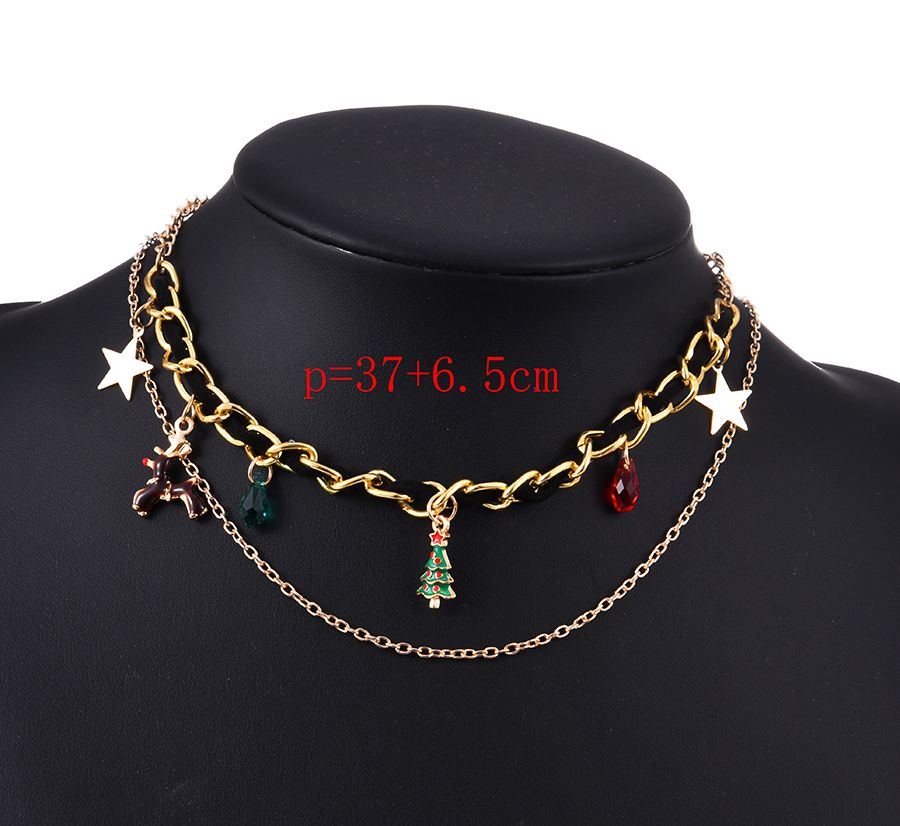 Fashion Gloves Alloy Christmas Chain Tassel Necklace,Multi Strand Necklaces