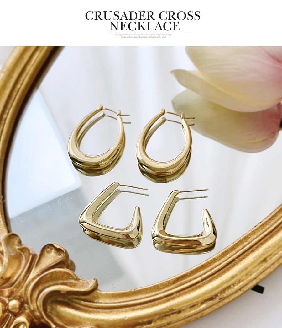 Fashion Gold Color copper  Geometric Stud Earrings,Earrings