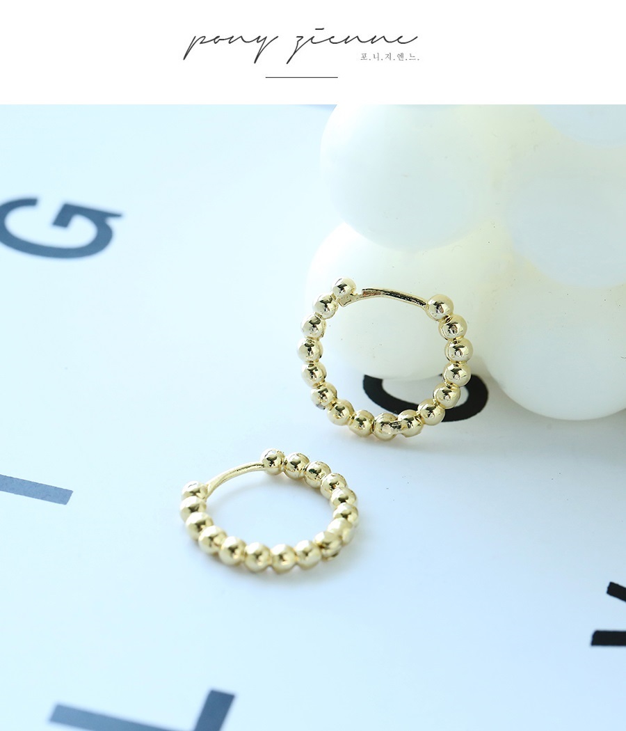 Fashion Gold Color Alloy Round Bead Earrings,Earrings